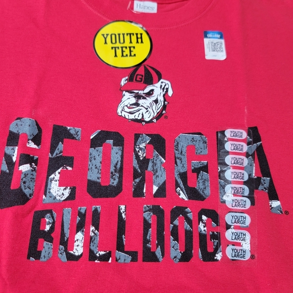 Georgia Bulldogs Kid's T Shirt Youth Size Large Red Black Camo White UGA New - Picture 2 of 6